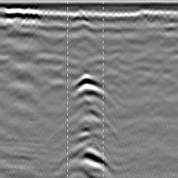 写真：地中レーダ測定画像